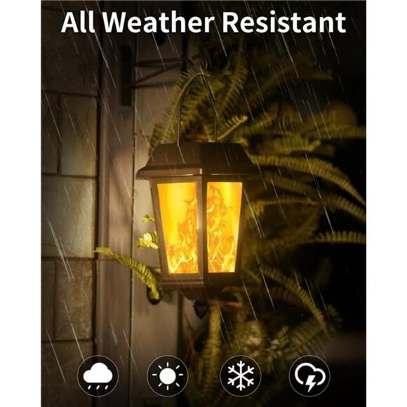 Solar Lanterns Outdoor Waterproof, Hanging Solar Lights with Glass Shade - 2 - Picture 4 of 7